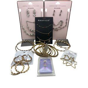 NWT Mixed Jewelry Lot Earrings Necklaces Bracelets Bangles Anklets Body Stud